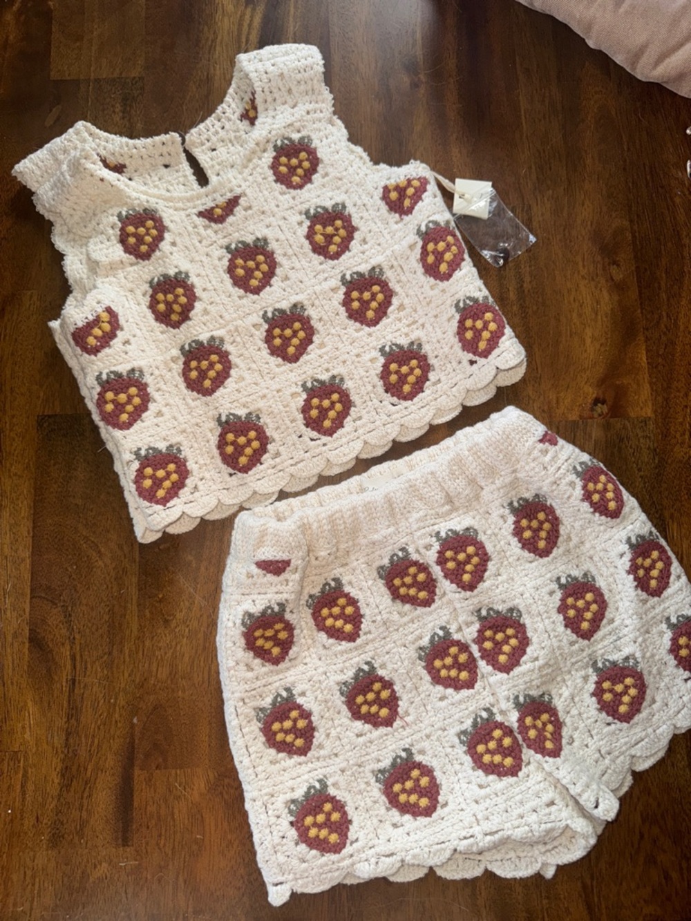 Rylee + Cru Crochet Strawberry Matching Set